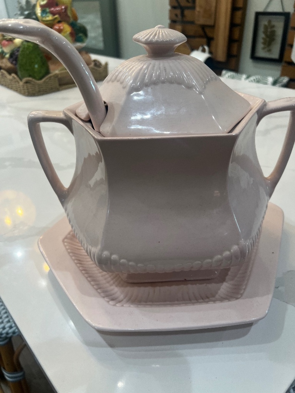 Pink blush soup tureen